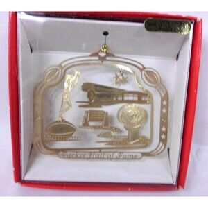 Green Bay Packers Packer Hall of Fame 3D Die Cut 24K Gold Finish Brass Ornament
